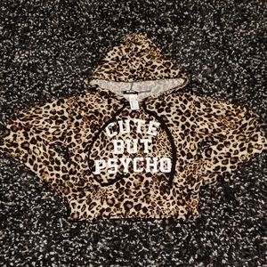 NWT Cute but Psycho crop hoodie